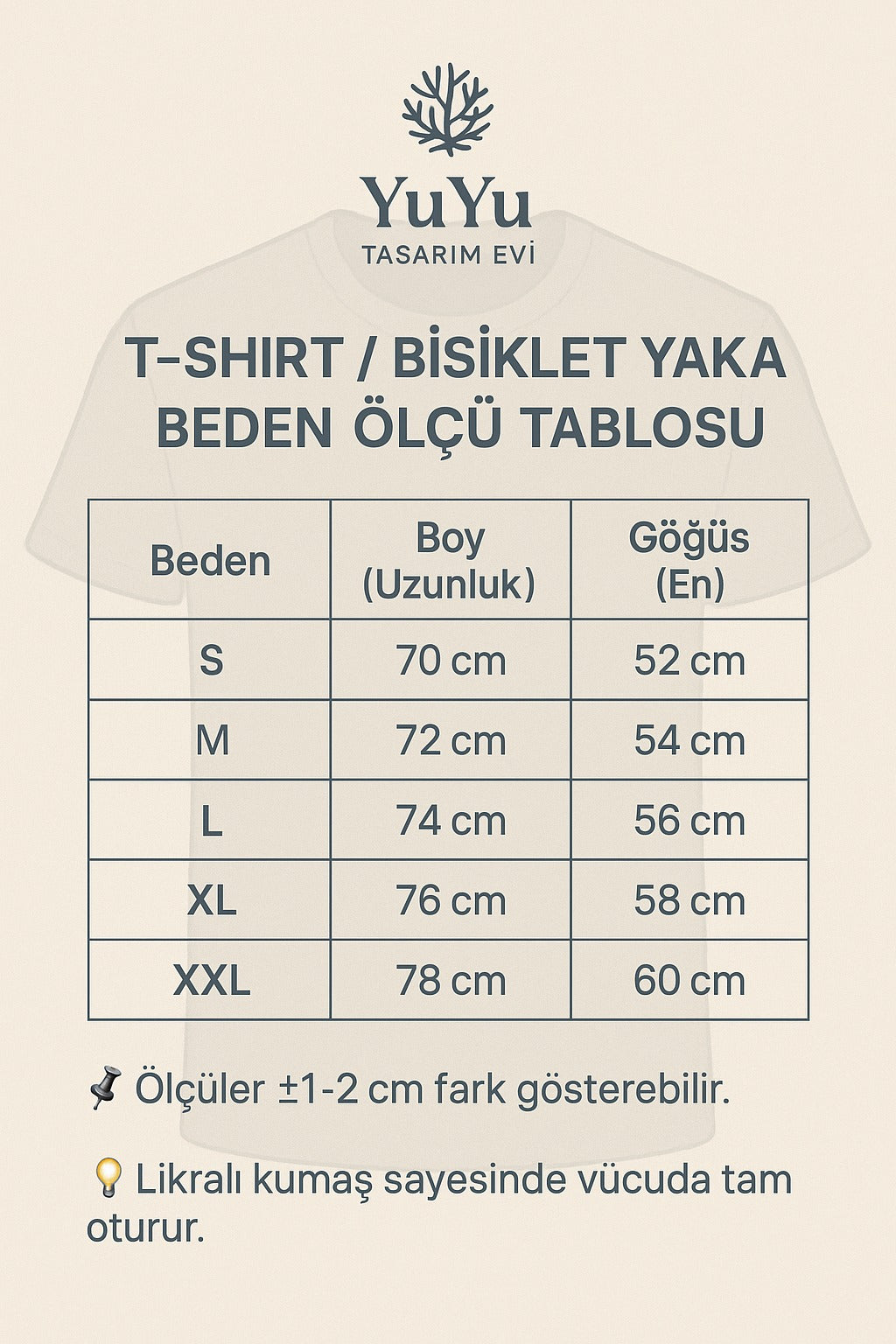 YuYu Tasarım Evi® Unisex T-shirt – 40/1 Lyc Modal Süprem | LİKRALI Kumaş | Özgün Yerli Tasarım